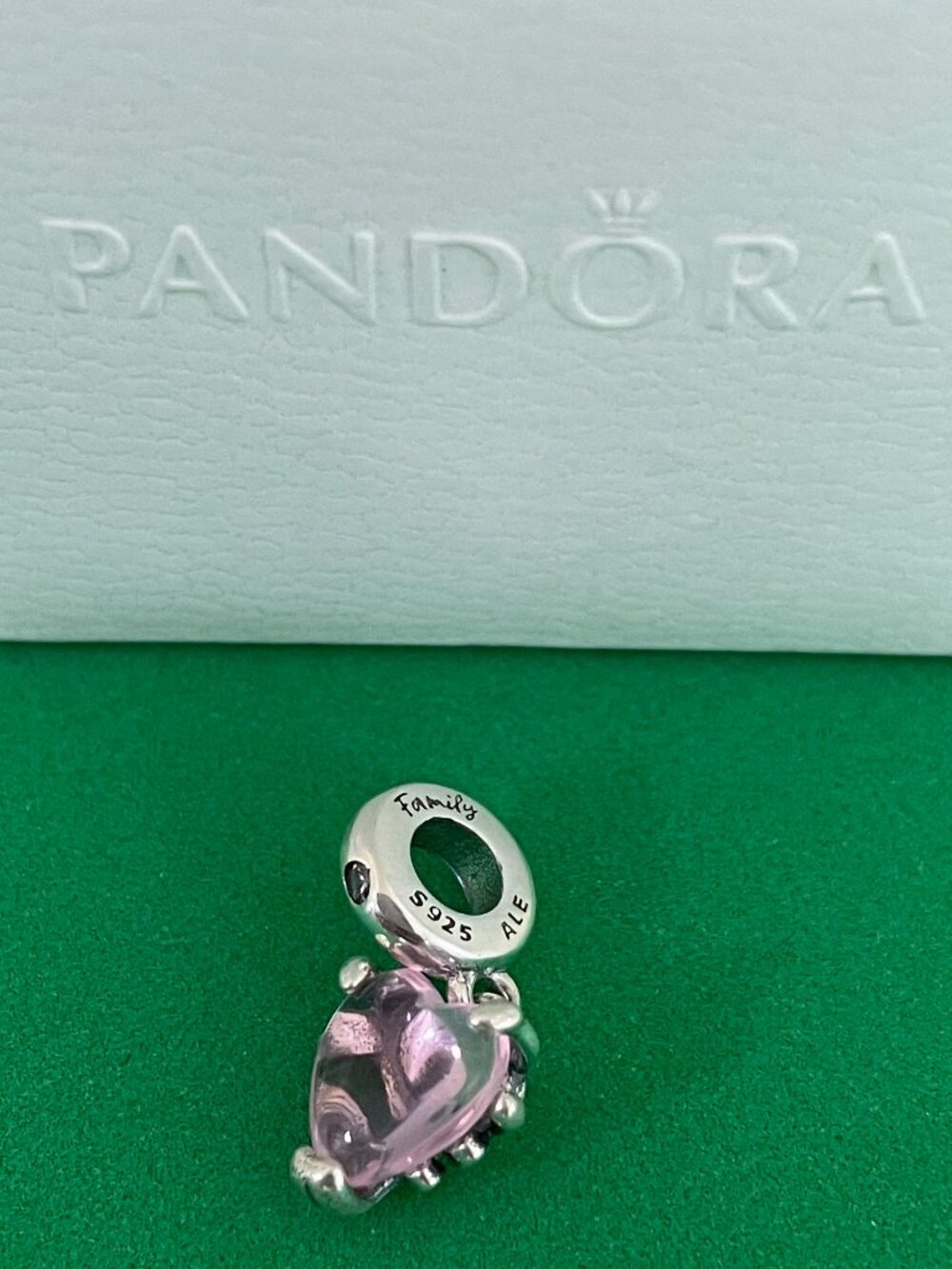 Authentic Pandora New Pink Family Tree & Heart Dangle Charm